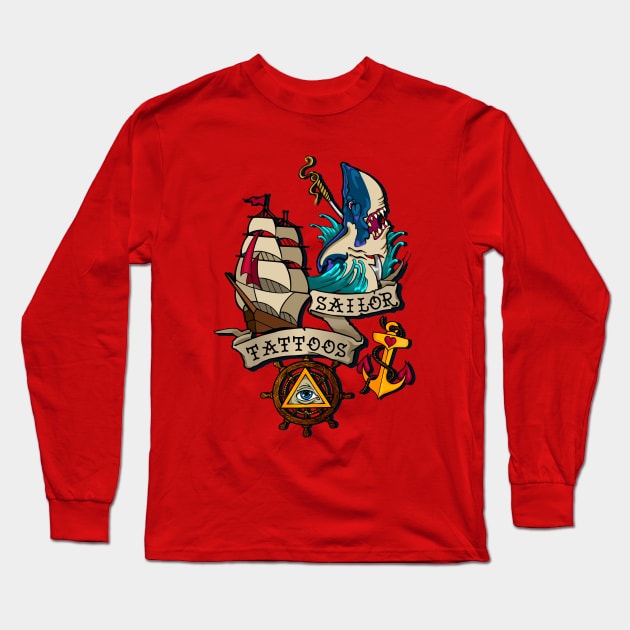 Sailor tattoos Long Sleeve T-Shirt by Mako Design 